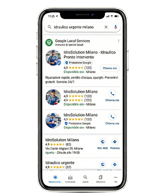 annuncio Google Ads per idraulico