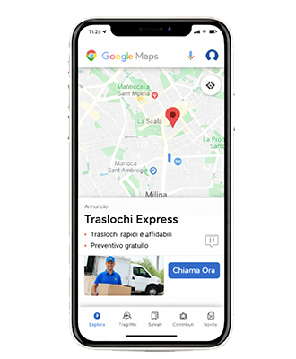 annuncio Google Ads per servizio traslochi
