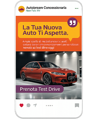 annuncio Instagram Ads per concessionaria auto