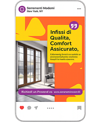 annuncio Instagram Ads per azienda infissi