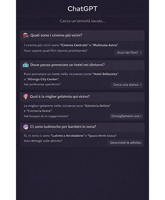 Schermata ChatGPT ricerca hotel tramite intelligenza artificiale