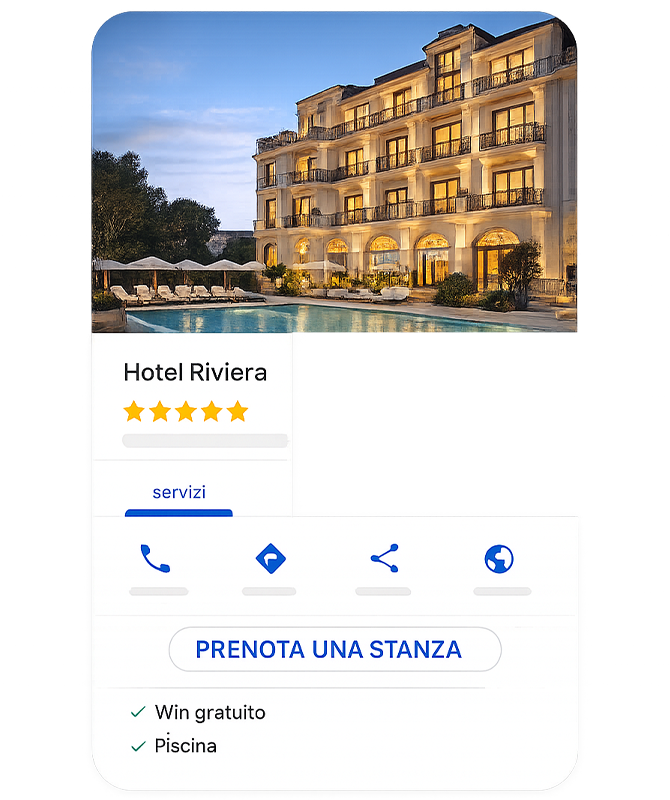 Schermata prenotazioni su Google My Business