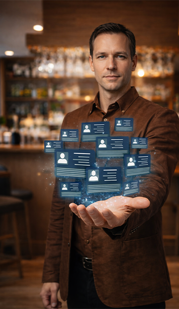 Schermata contatto clienti per richiesta recensioni