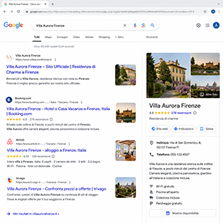 risultato primo posto con sito web