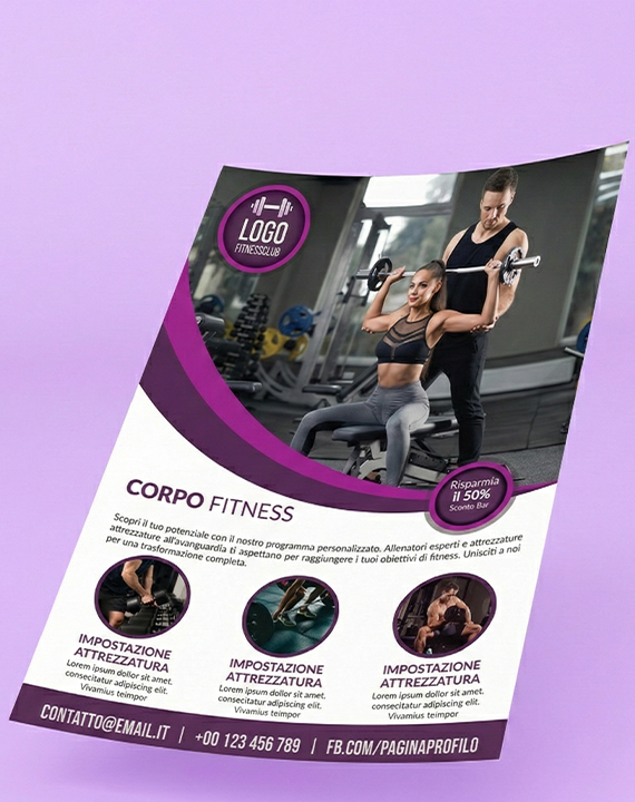 volantino promozionale palestra